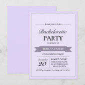 Paarse vintage poster Bachelorette Invitation Kaart (Voorkant / Achterkant)