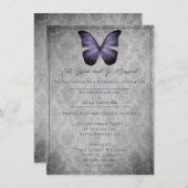 Paarse Vintage Vlinder Damast Oefen Diner Kaart (Voorkant / Achterkant)