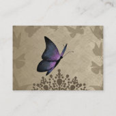 Paarse Vintage Vlinder Quinceañera RSVP Kaart (Achterkant)