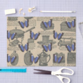 Paarse Vintage Vlinder Tissuepapier (Craft)