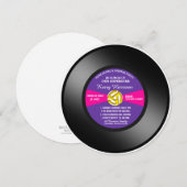Paarse vinyl 45-toeren verrassingsfeest kaart (Voorkant / Achterkant)
