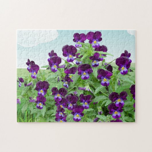 Paarse Viola Bloem Legpuzzel (Horizontaal)