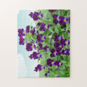Paarse Viola Bloem Legpuzzel (Verticaal)