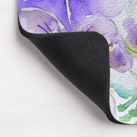 Paarse Viola Floral-bloemen Computer Mouse Mat Pad Muismat (Hoek)