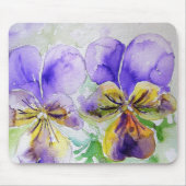 Paarse Viola Floral-bloemen Computer Mouse Mat Pad Muismat (Voorkant)