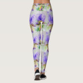 Paarse Viola Floral Waterverf Leggings (Achterkant)