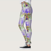 Paarse Viola Floral Waterverf Leggings (Links)