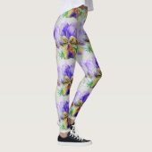Paarse Viola Floral Waterverf Leggings (Rechts)