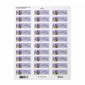 Paarse Viola Flower Return-adreslabels Etiket (Full Sheet)