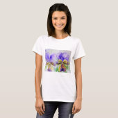 Paarse Viola Pansy Aquarel schilderij T Shirt (Voorkant volledig)