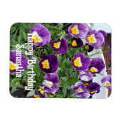Paarse Viola Pansy Bloemen Bloemen Bloemen Verjaar Magneet (Horizontaal)