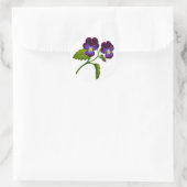Paarse Viola Pansy Flowers Ronde Sticker (Tas)