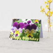 Paarse Viola Pansy Mooie Bloem bloemkaart Kaart (Gele Bloem)