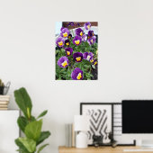Paarse Viola Violas Bloementuin Poster (Thuiskantoor)