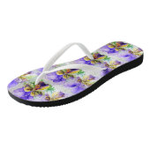 Paarse Viola Violas driekleurig bloem bloemen Dame Teenslippers (Schuin)