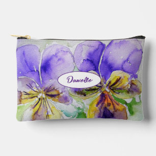 Paarse Viola Waterverf Bloemen Meisjes Naam Pansy Etui