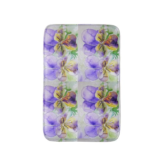 Paarse Viola Waterverf Johnny springt met Bath Mat (Voorkant Verticaal)