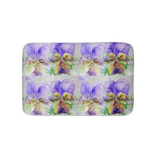 Paarse Viola Waterverf Johnny springt met Bath Mat (Voorkant)