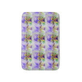 Paarse Viola Waterverf Pansy floral Bath Mat (Voorkant Verticaal)