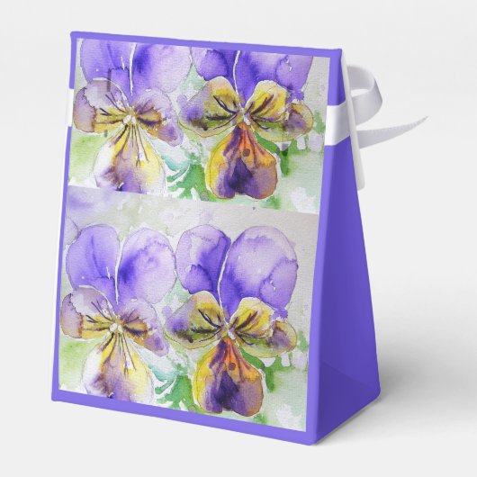 Paarse Viola Waterverf Partij Cake Favor Box Bedankdoosjes (Achterkant)