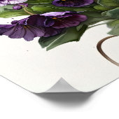 Paarse Viola's Bloemenkunst Print Poster (Hoek)