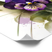 Paarse Viola's Bloemenkunst Print Poster (Hoek)