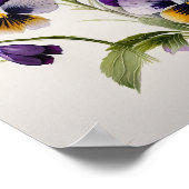 Paarse Viola's Bloemenkunst Print Poster (Hoek)