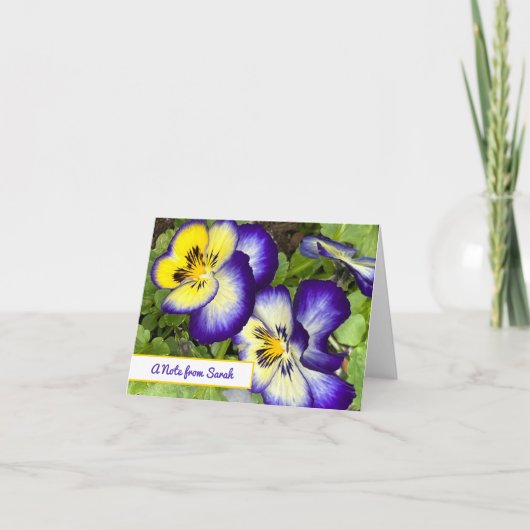 Paarse Violas Personalized Note Kaart (Voorkant)