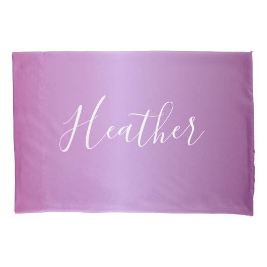 Paarse Violet & Aangepast Wit Schrift Kussensloop (Voorkant)