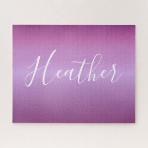 Paarse Violet & Aangepast Wit Schrift Legpuzzel