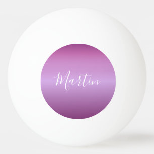 Paarse Violet & Aangepast Wit Schrift Pingpongbal