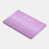 Paarse Violet & Aangepast Wit Schrift Post-it® Notes (Schuin)