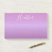 Paarse Violet & Aangepast Wit Schrift Post-it® Notes (Op bureau)