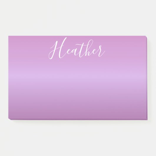 Paarse Violet & Aangepast Wit Schrift Post-it® Notes (Voorkant)