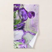 Paarse Violet Abstract Art Vloeibaar Marmer Bad Handdoek (Handdoek)