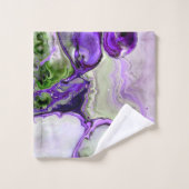 Paarse Violet Abstract Art Vloeibaar Marmer Bad Handdoek (Wasdoekje)