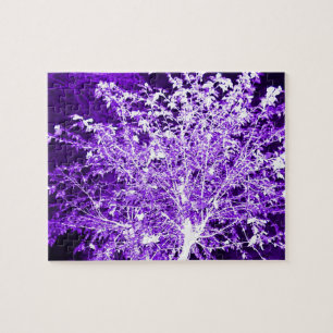 Paarse Violet Abstracte boomafdelingen Legpuzzel