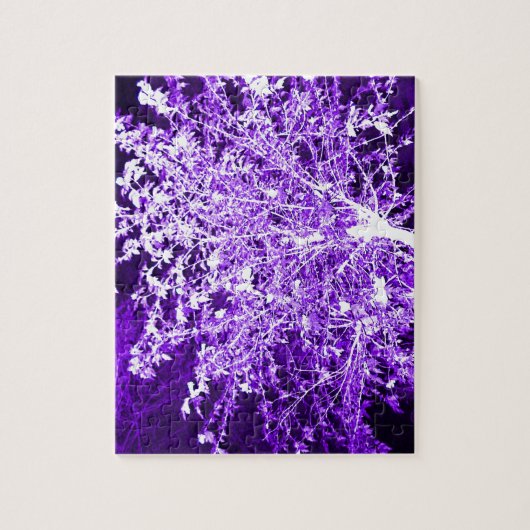 Paarse Violet Abstracte boomafdelingen Legpuzzel (Verticaal)