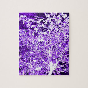 Paarse Violet Abstracte boomafdelingen Legpuzzel