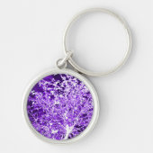 Paarse Violet Abstracte boomafdelingen Sleutelhanger (Voorkant)