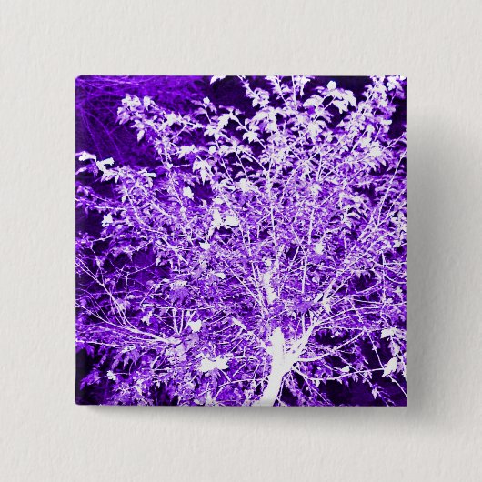 Paarse Violet Abstracte boomafdelingen Vierkante Button 5,1 Cm (Voorkant)