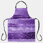 Paarse Violet Amethist Beroertes Modern Confetti Schort (Voorkant)