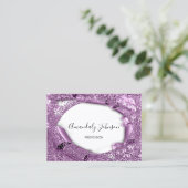 Paarse Violet Amethyst 3D Lijst Confetti Cristals Visitekaartje (Staand voorkant)