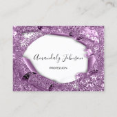 Paarse Violet Amethyst 3D Lijst Confetti Cristals Visitekaartje (Voorkant)