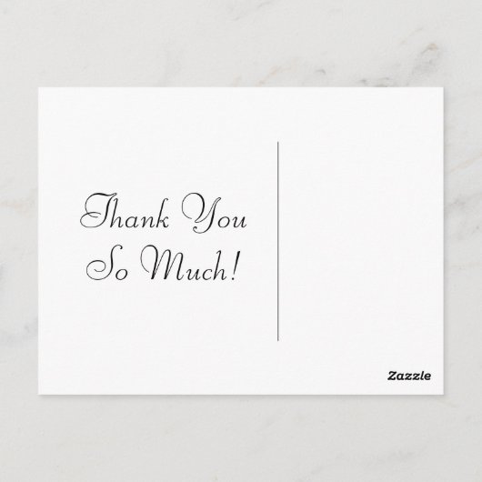 Paarse Violet Bedankt Briefkaart (Achterkant)