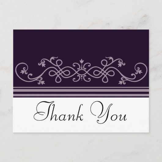 Paarse Violet Bedankt Briefkaart (Voorkant)