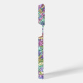 Paarse Violet Blauw Turquoise Roze Marmeren Patroo iPhone Hoesje (Rechterkant)