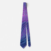 Paarse Violet Blauwe Marmering Acryl Abstractie Stropdas (Voorkant)