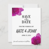 Paarse Violet Bloem Save The Date (Voorkant)