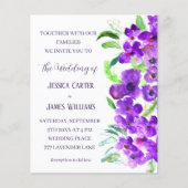 Paarse Violet Bloemen Boho Zomer Bruiloft (Voorkant)